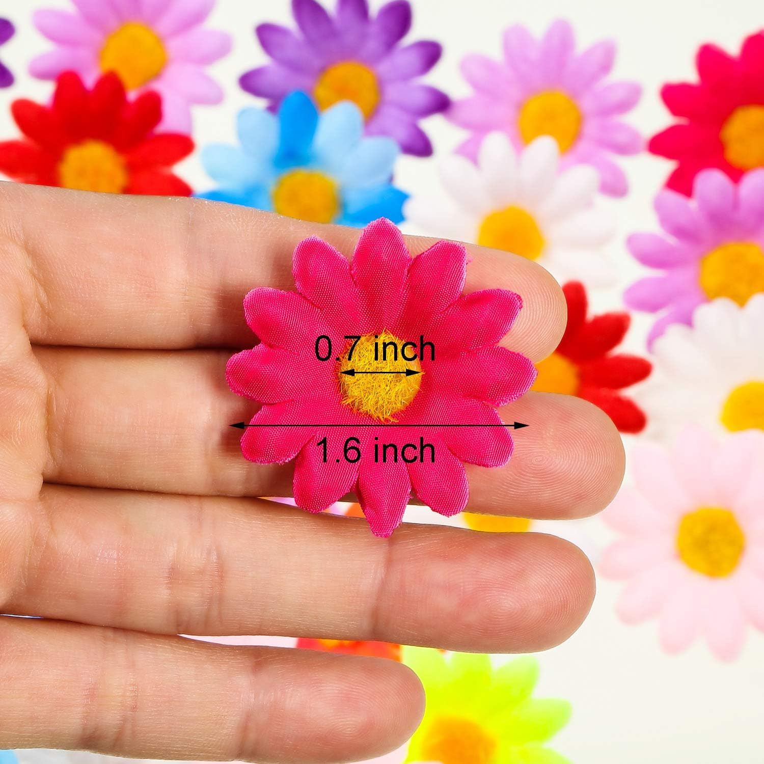 100 Pack 4 cm Fabric Daisy Flower Heads Faux Easter Craft Decorations Mixed
