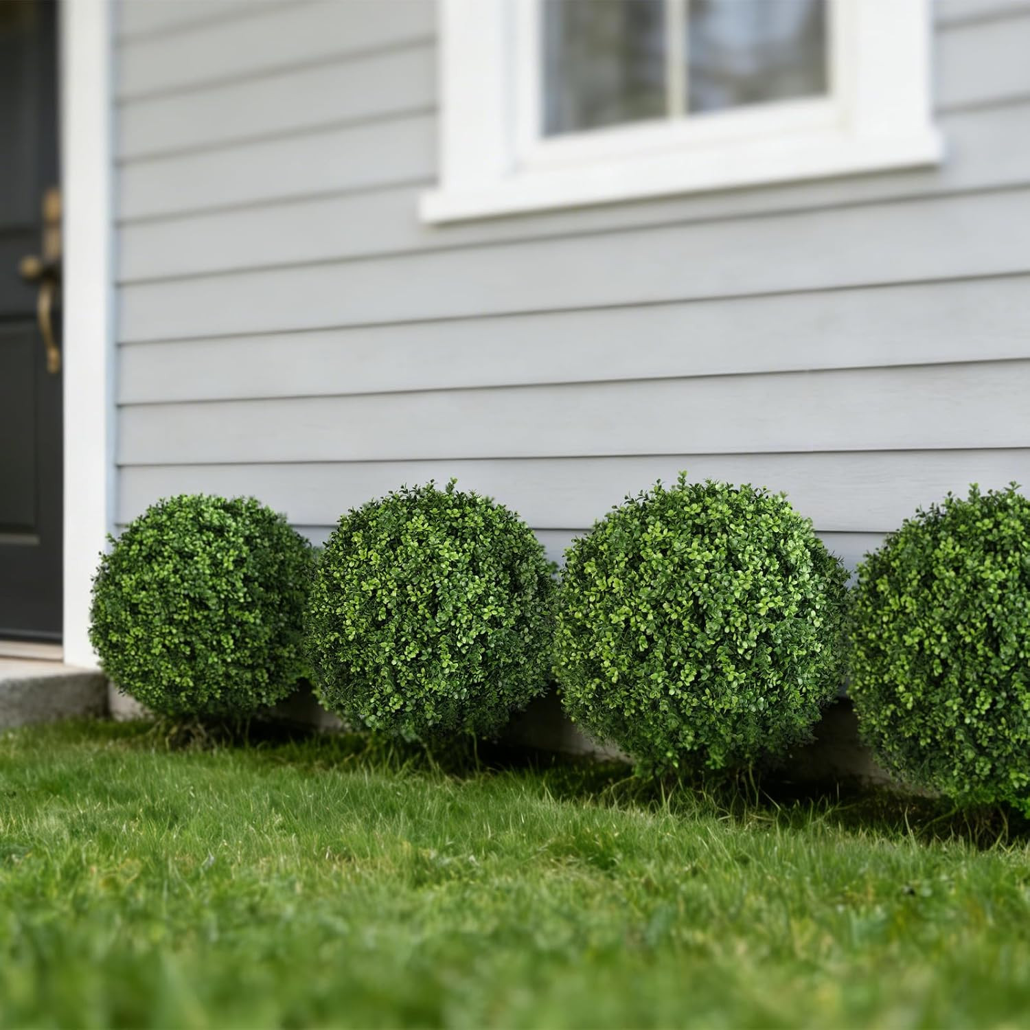 22″ Artificial Boxwood Ball Bush – Faux Greenery for Home & Garden Décor