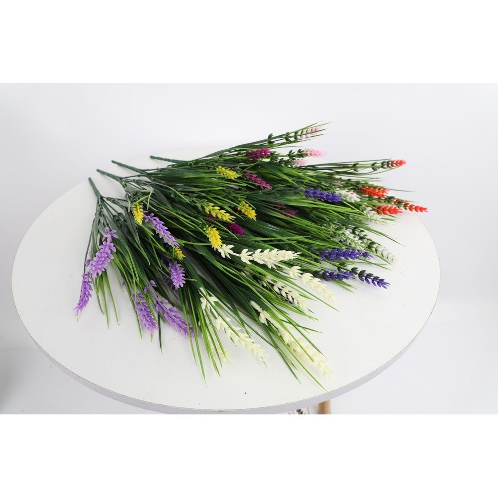 35cm Lavender Eucalyptus Fake Flower Stem for Balcony Patio Indoor Use