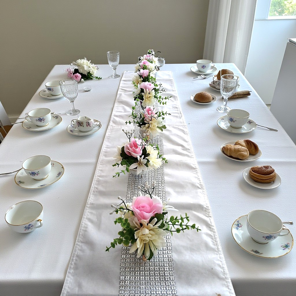 Tea Party Pink Rose Chrysanthem Silk Floral Arrangement Bridal Birthday POP-IN