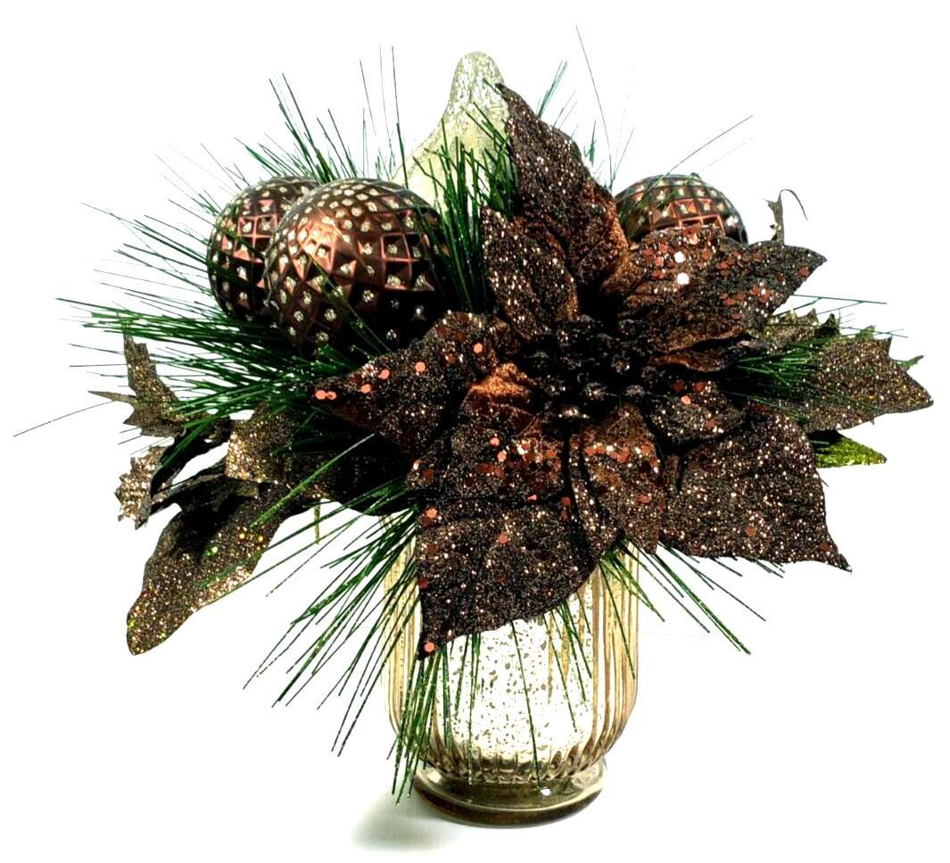 Fall Floral Arrangement In Mercury Glass Vase by Kirkland Home 11″ x 10 1/2″