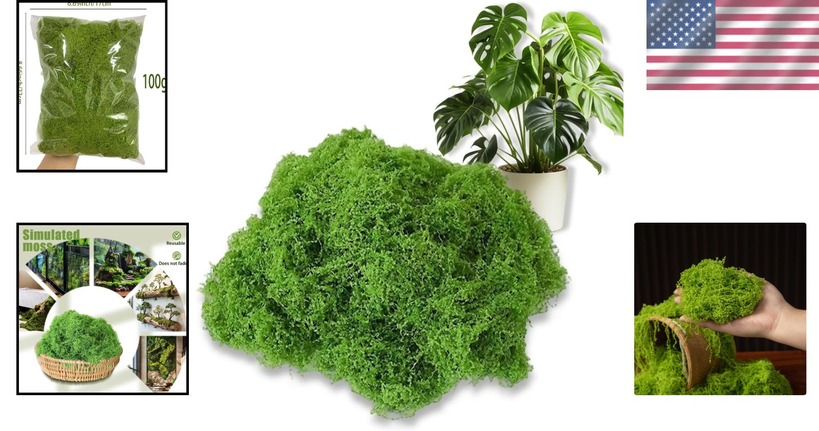 Fade Resistant Fake Moss for Crafts – 100g Versatile Decorative Greenery