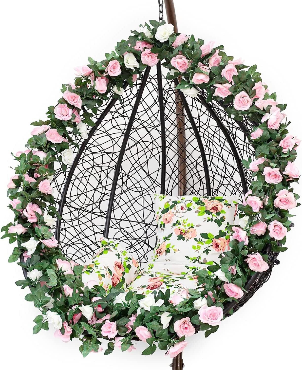 7.5 Ft Garland Wall Silk Artificial Hanging Rose Flower Vine Wedding Decor Pink