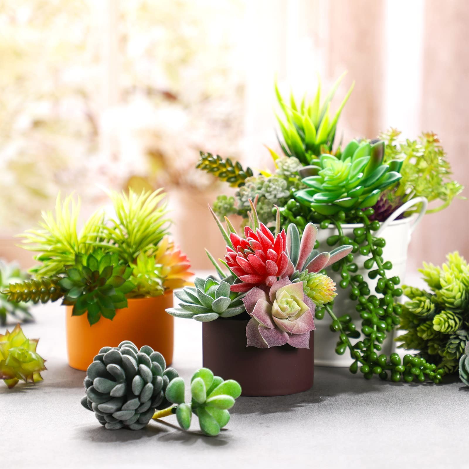 40 Pieces Artificial Succulent Plants Faux Realistic Unpotted Mini Succulents…