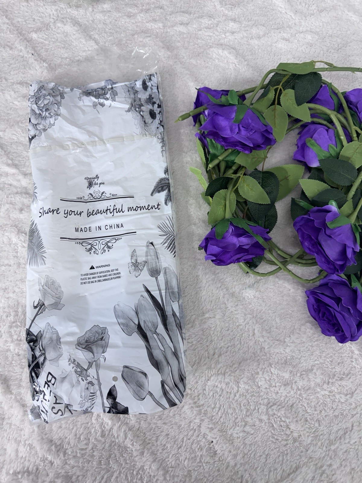 Pkg of 10 Pcs Artificial Flowers, Purple, Decoration, Approx 20″, NEW Roses