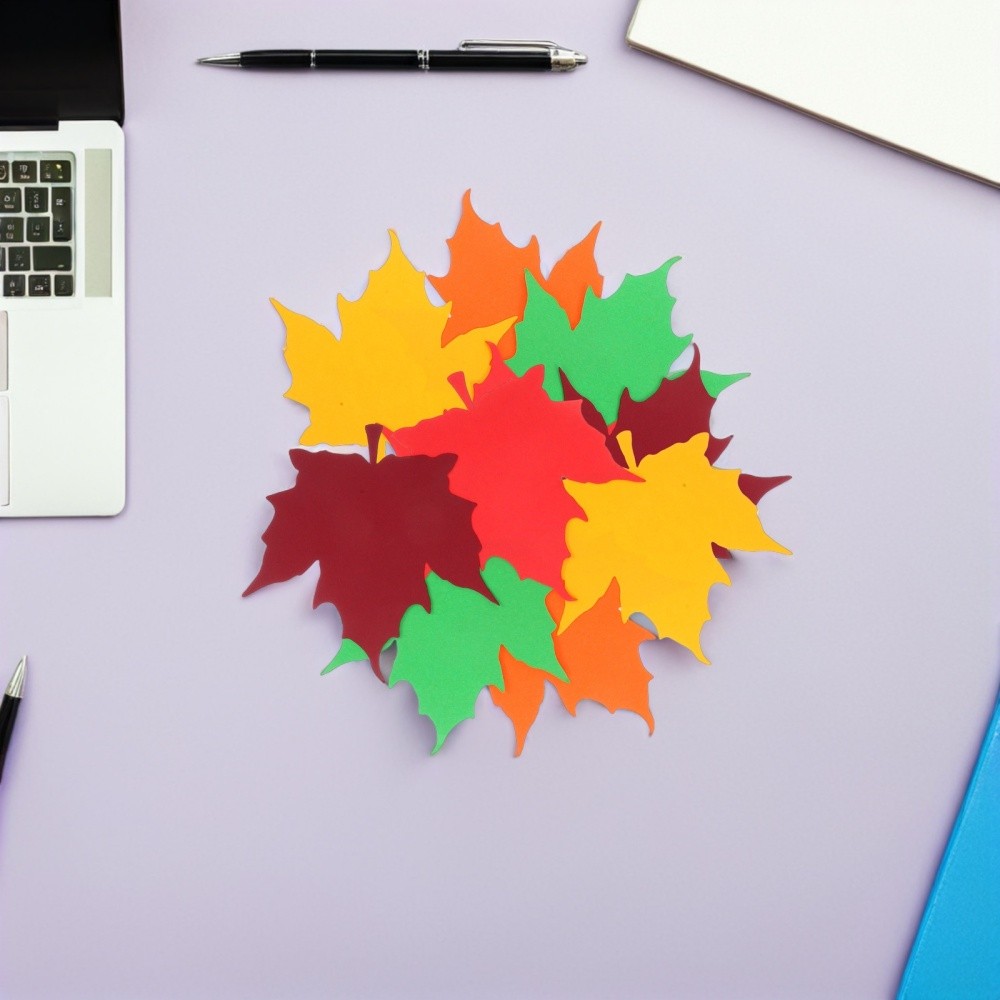 150Pcs Reusable Maple Leaves Paper Cutouts for Thanksgiving Bulletin Board Decor