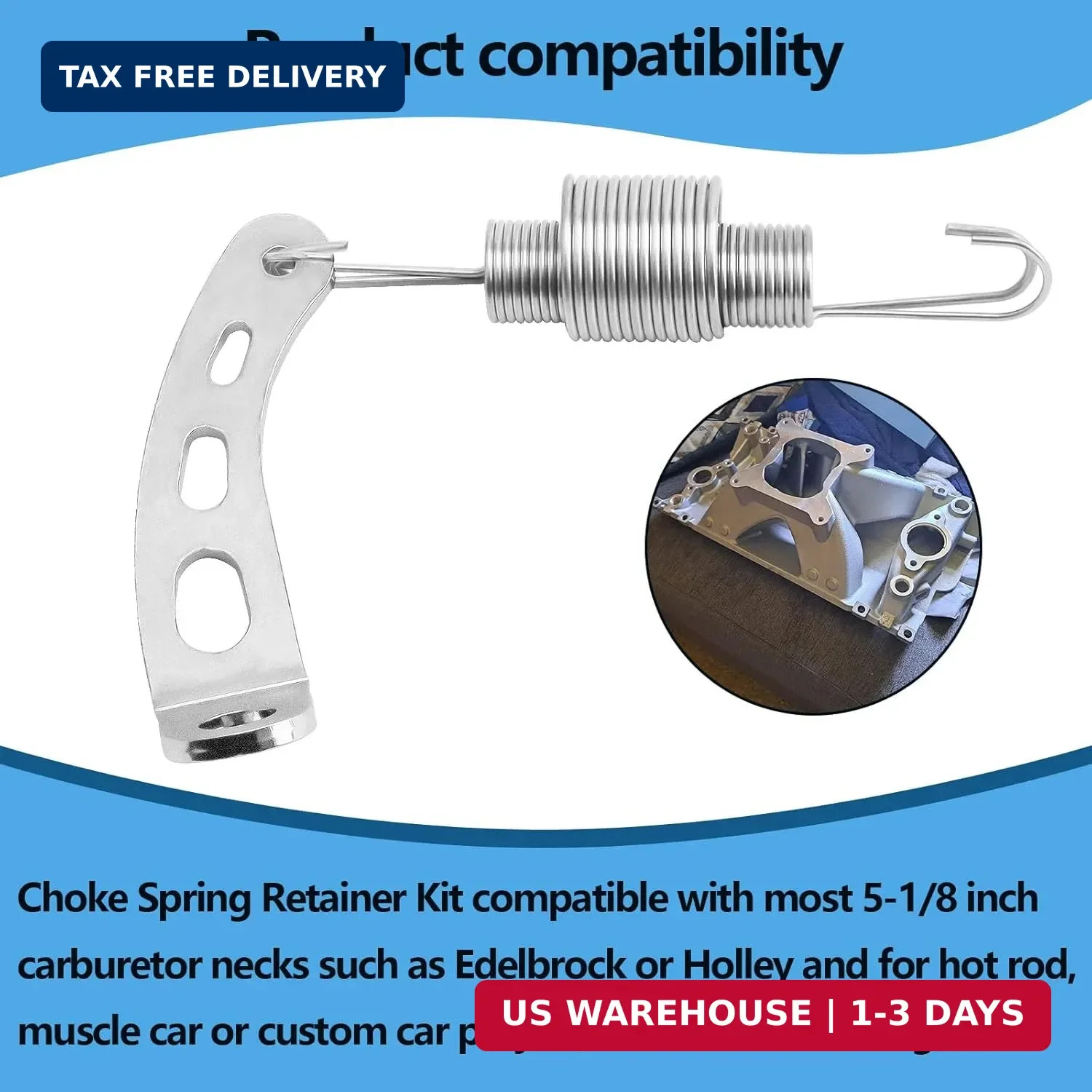 Carburetor Throttle Return Spring & Bracket Kit for 5-1/8 Carb Throttle Systems
