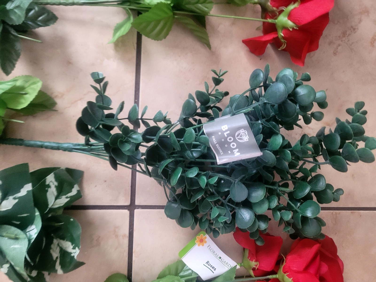Mixed Artificial Flower & Greenery Stem Lot Roses Hydrangea Floral Craft Decor