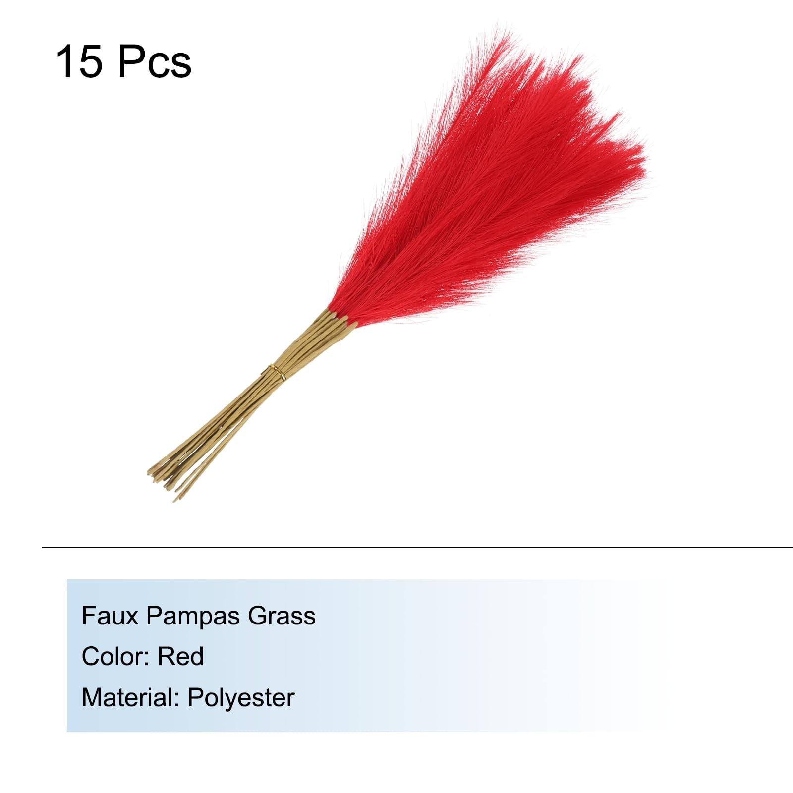 15 PCS 21 Inch Fake Red Pampas Grass Decor For Living Room Vase Party