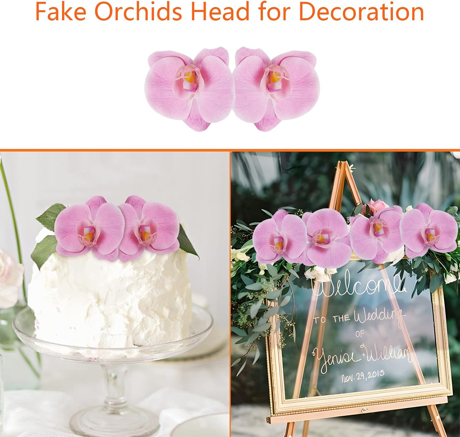 20 PCS Artificial Orchid Flower Heads – Fake Butterfly Flower Heads Faux Flower