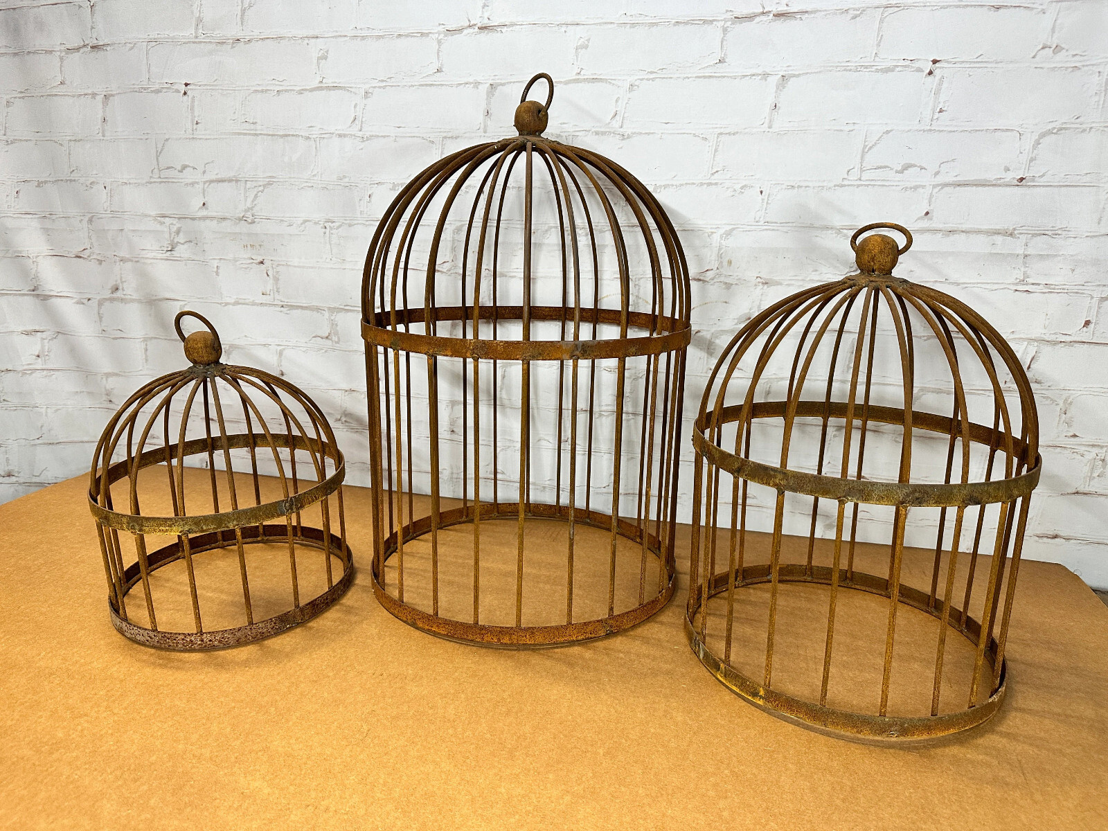 18″ medium Bird Cage Cloche Topiary Flower Trellis Wrought Iron