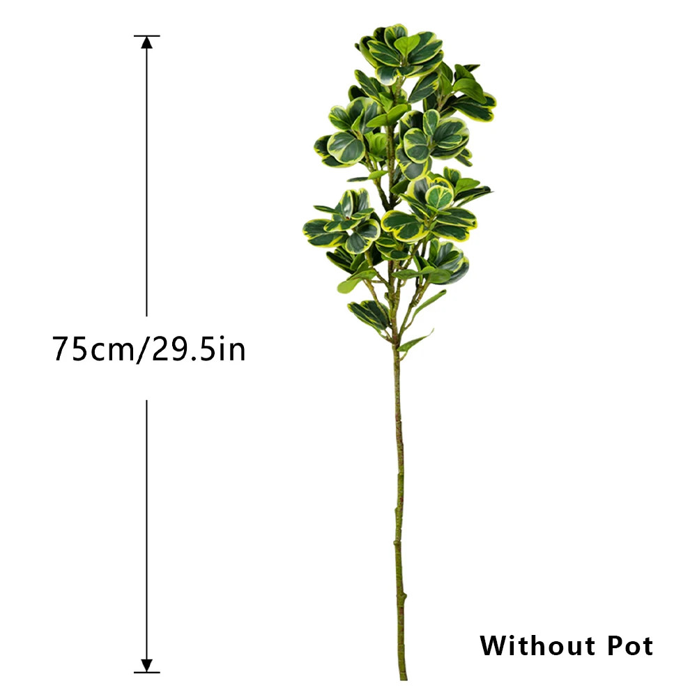 76cm/115cm Artificial Ficus Tree Fake Tropical Plants Plastic Rubber Branch