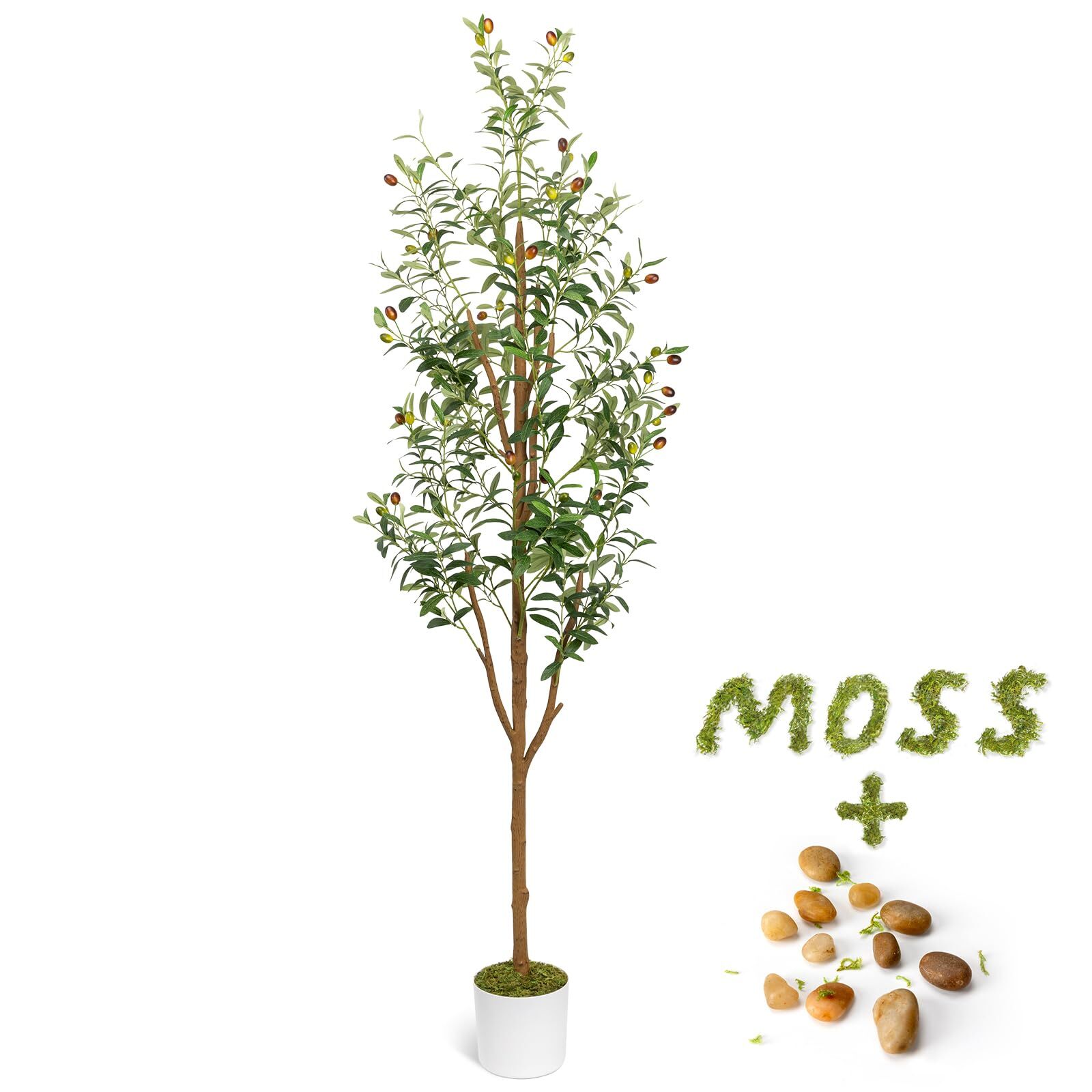 LuceAlberi Artificial Olive Trees 6FT – Large Faux Olive Tree for Indoor with Wh