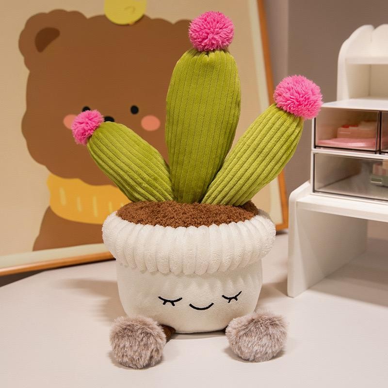 30cm Artificial Flower Plush Toy Green Plants Bloom Cactus Sunflower Cactus Soft
