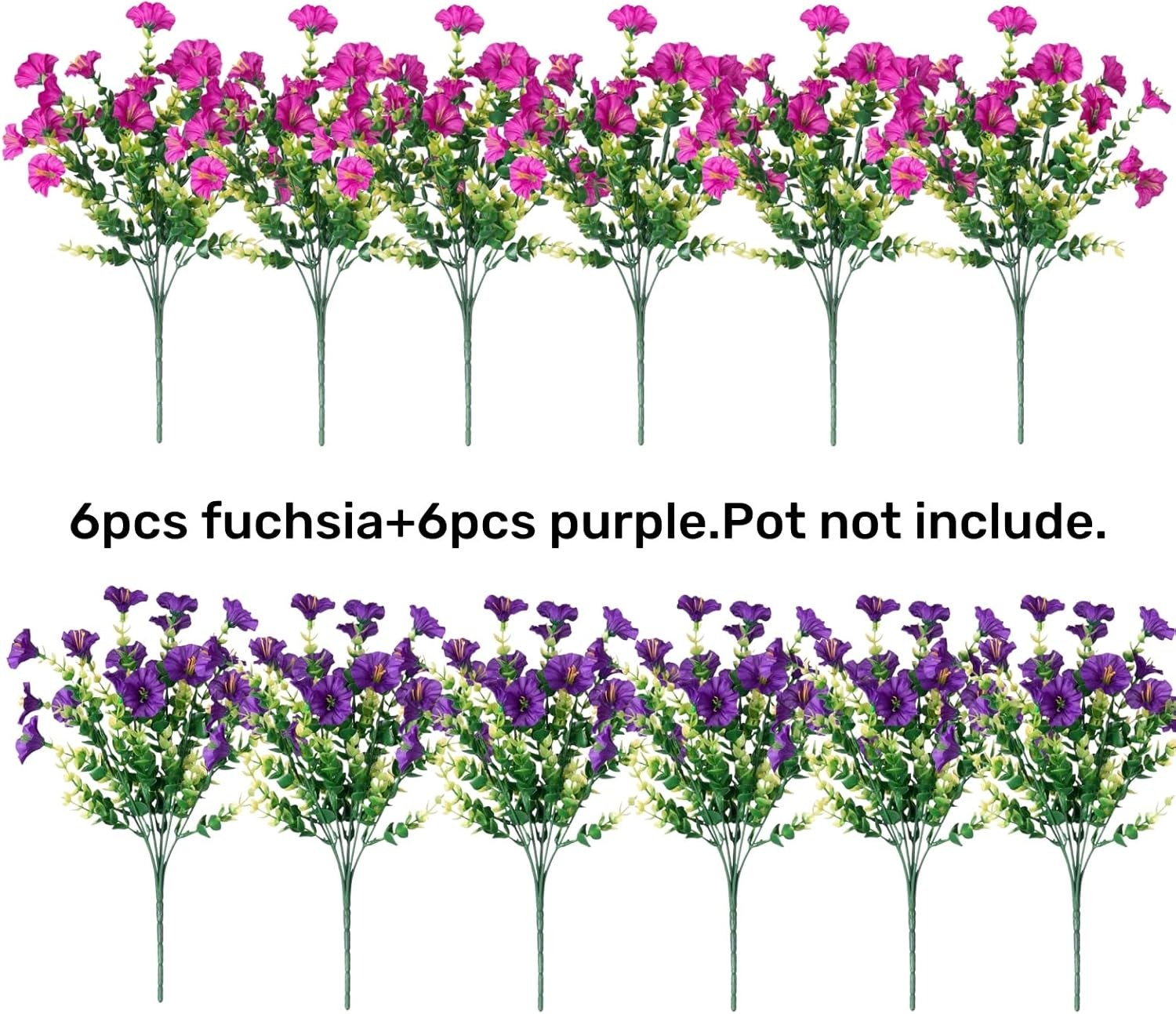 Outdoor Silk Morning Glory Bundles – 12 Artificial Decorative Plants