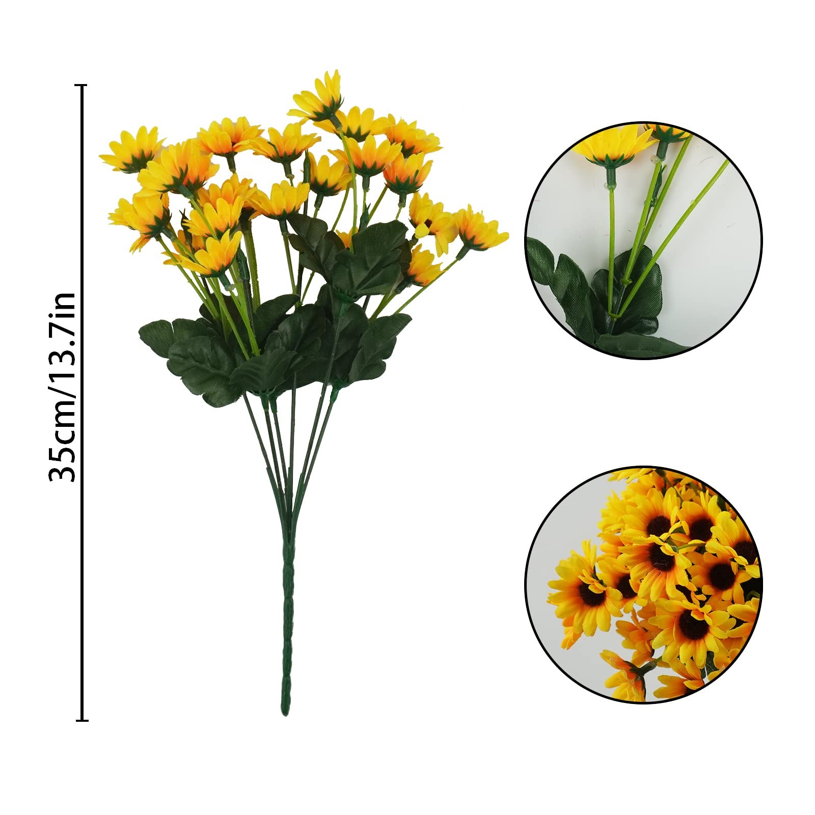 6 Bundles Sunflowers Artificial Flowers Daisy Mums Fake Flowers Outdoor UV Re…