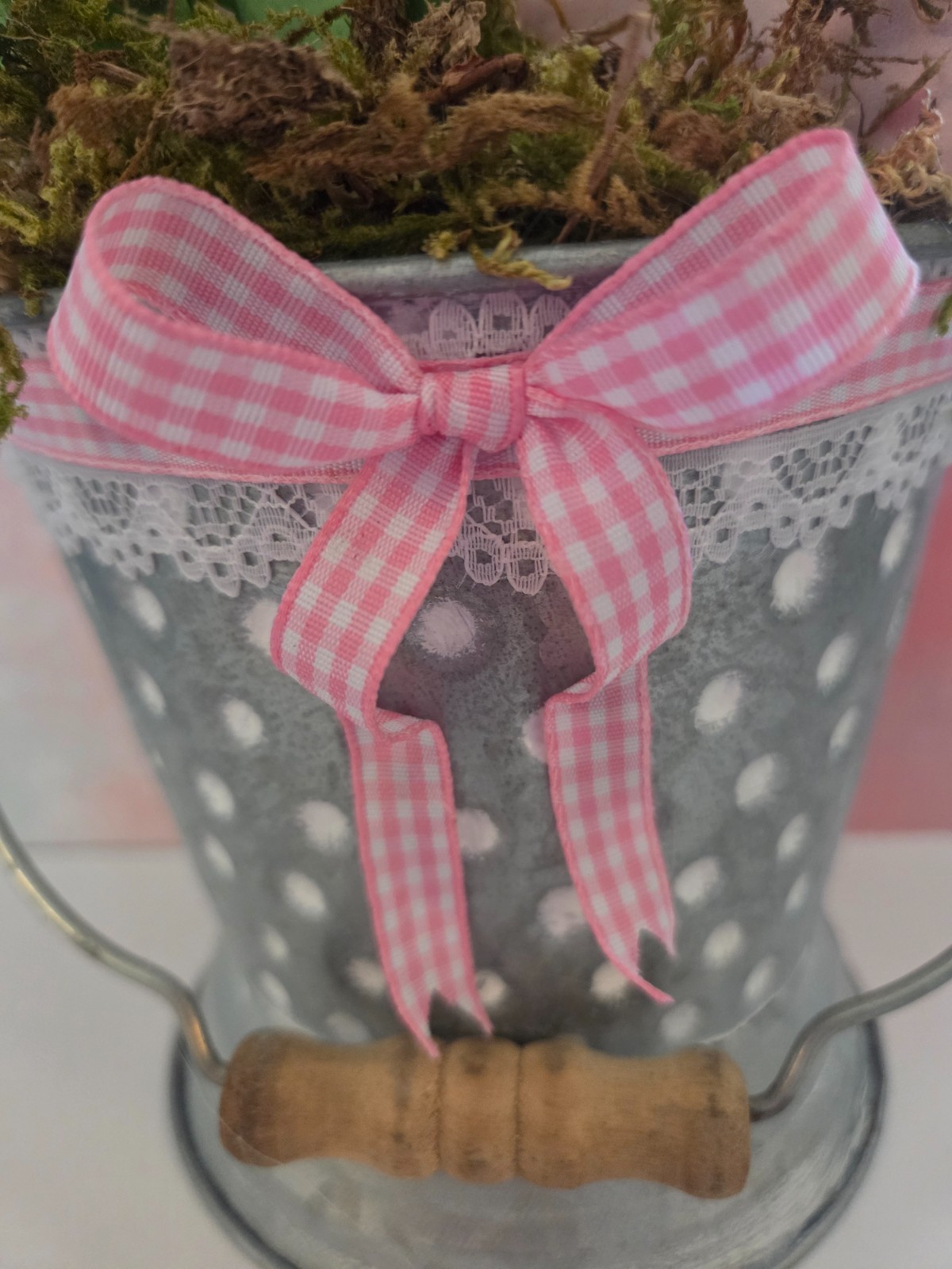 Cottagecore Pink Tulip Arrangement/Easter Bunny Decor/Spring Farmhouse