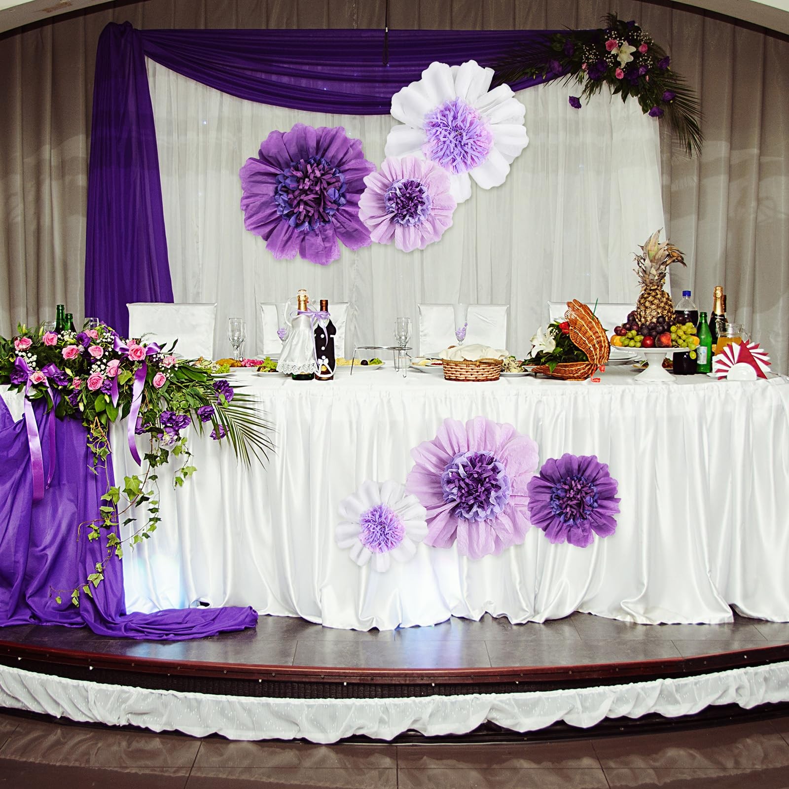 6 Pcs Large Tissue Paper Flowers Decorations Mexican Artificial Paper Flower …