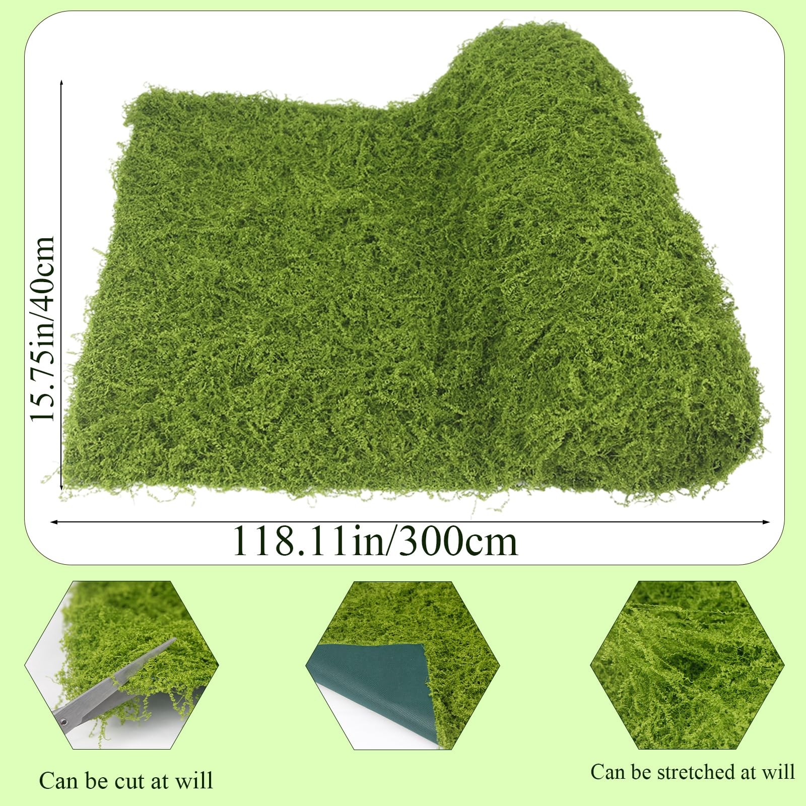 FAICOIA Fake Moss Rolls for Crafts Table Runner Party Centerpieces Decoration