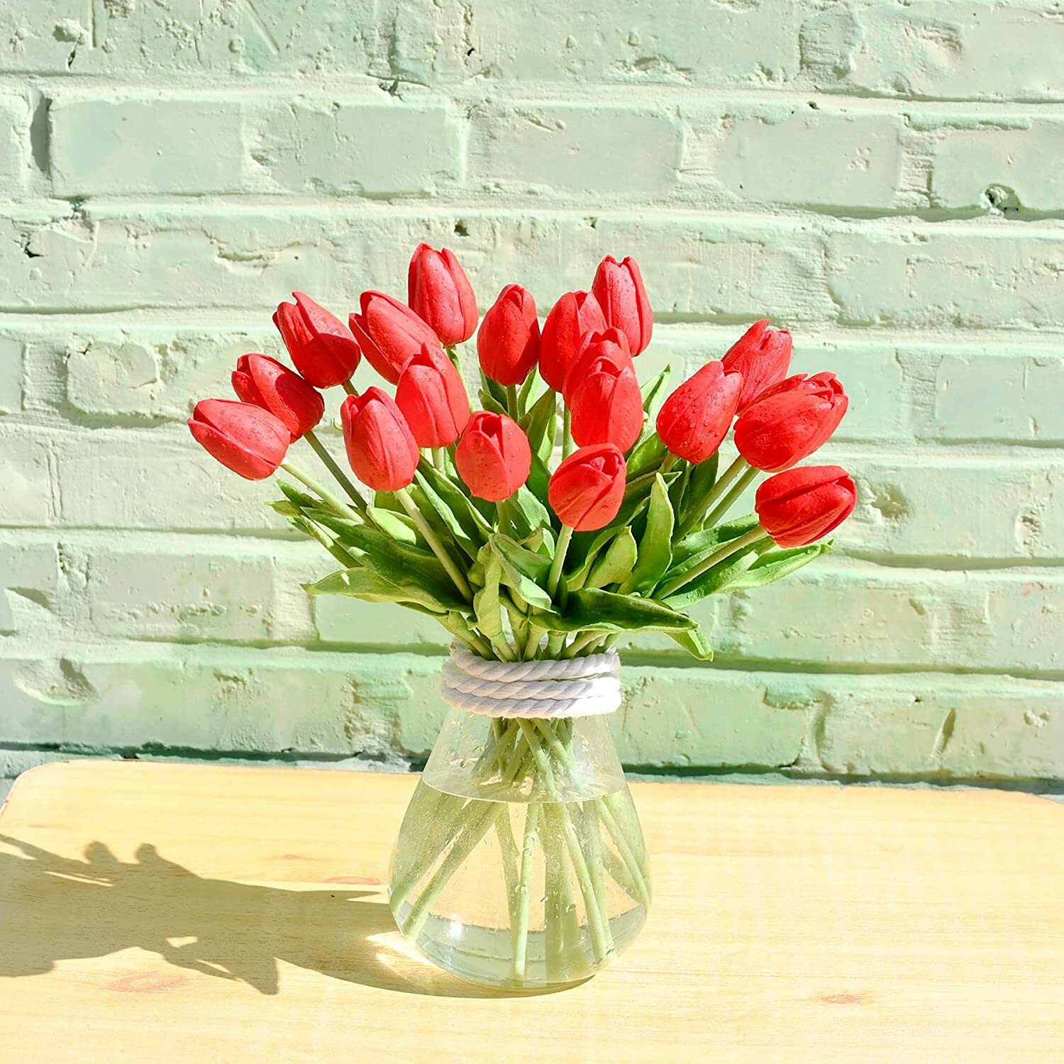 10 PACK Red Artificial Tulip Fake Flowers Real Touch For Wedding Home Decor US
