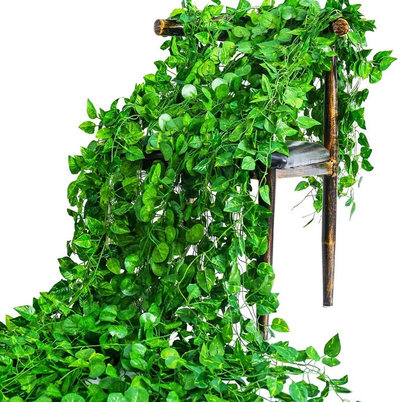 Artificial Hanging Plants Fake Flowers Leaves Long Green Silk Ivy Vine Garland