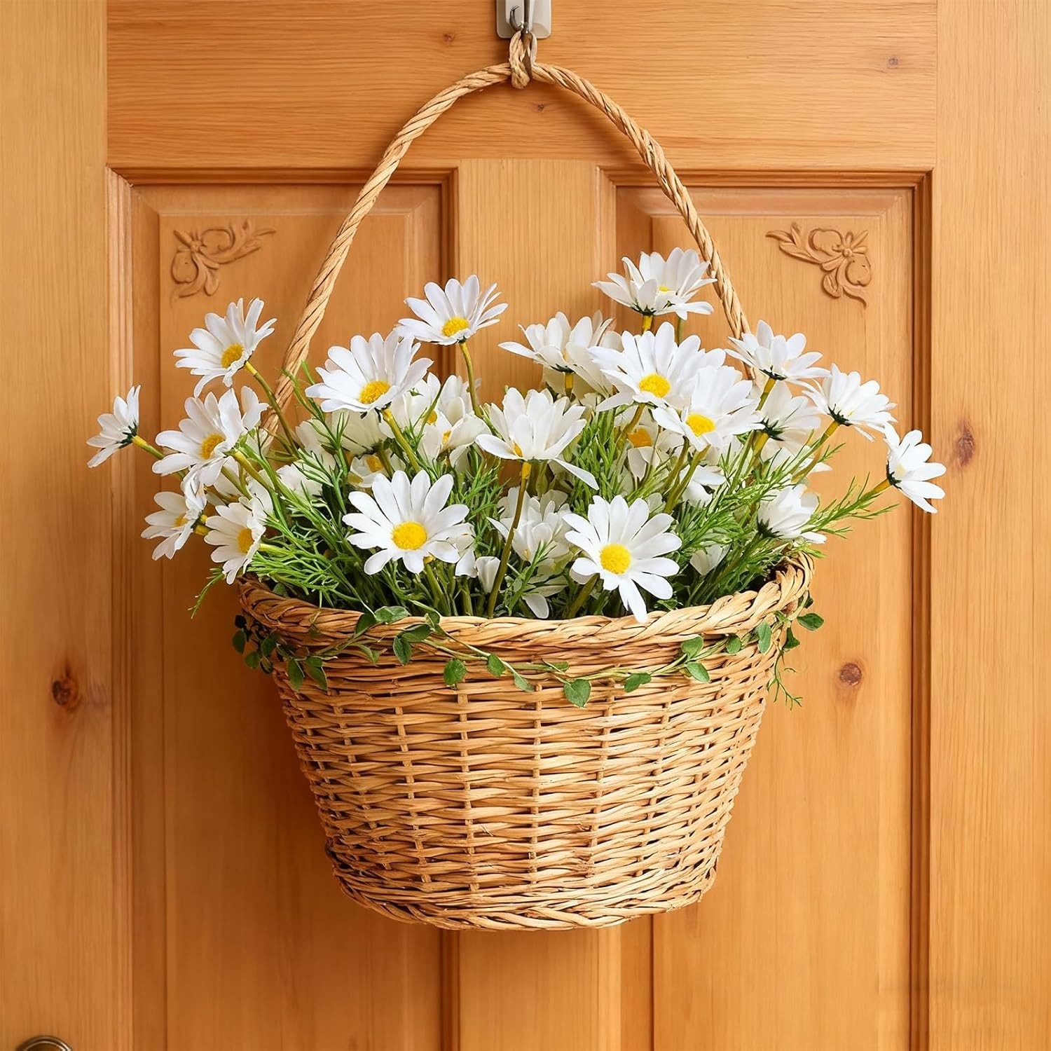 Set of 6 Realistic White Daisy Flowers – 21” for Indoor & Outdoor Decoration