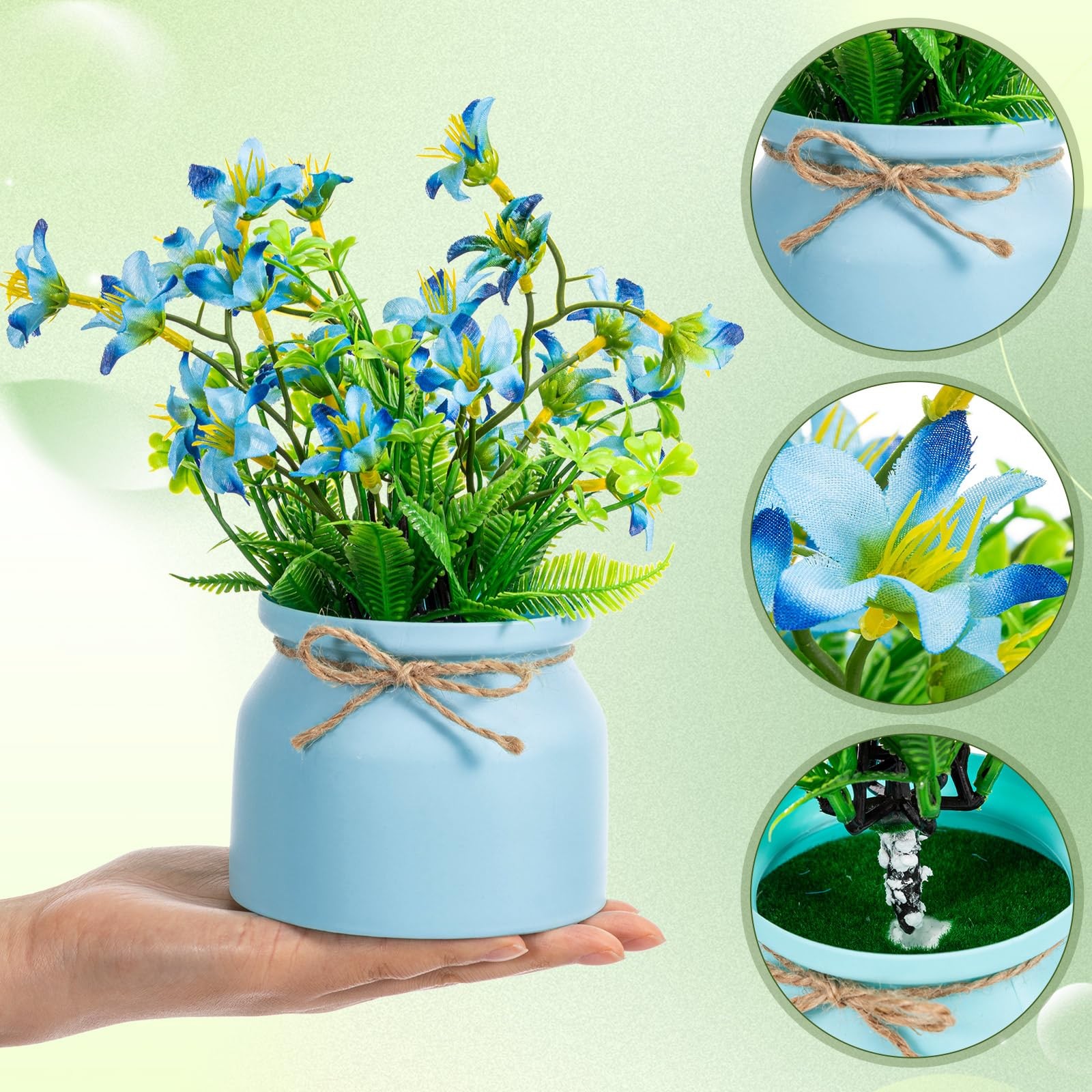 Large Spring Artificial Flowers Potted Centerpieces Desktop Fake Plant 8 PCS
