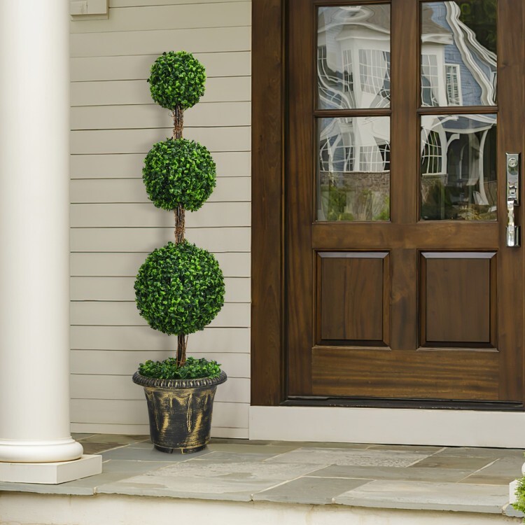 4′ Topiary Artificial Triple Ball Bay Tree Plant Modern Balcony Decoration Tree