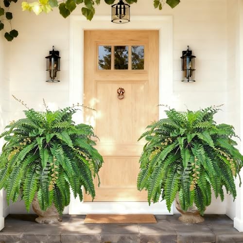 2pcs 48in Artificials for Outdoors Large, UV Resistant Outdoors Boston Fern