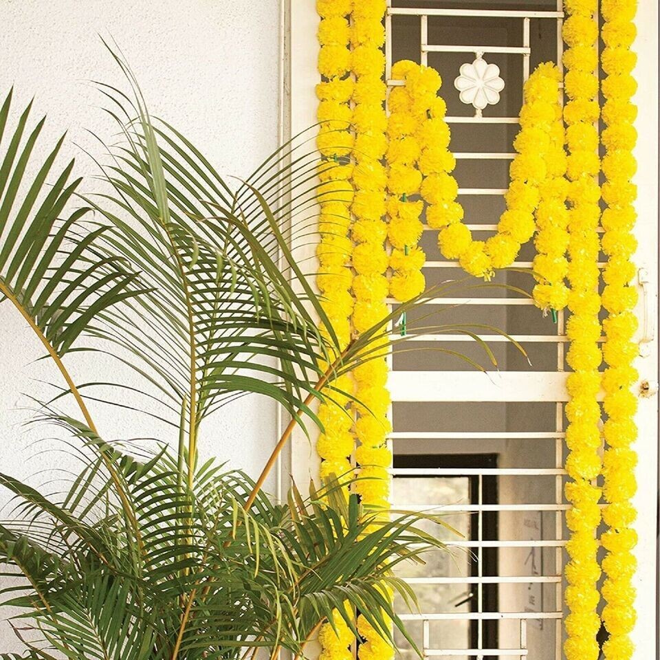 Indian Handmade Artificial Birght Blossom Flower Garlands Wedding Decor 5ft vine