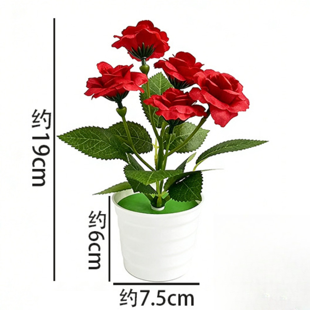Artificial Rose Table Decor in Pot for Home Living Room Bedroom Styling