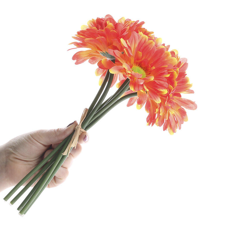 Set of 2 Tropical Orange Artificial Gerbera Daisy 11-1/4″ Floral Bundles
