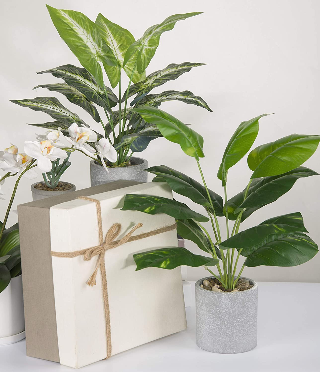 16″ Small Fake Potted Plants for Office Desk Shelf Bathroom Home Decor