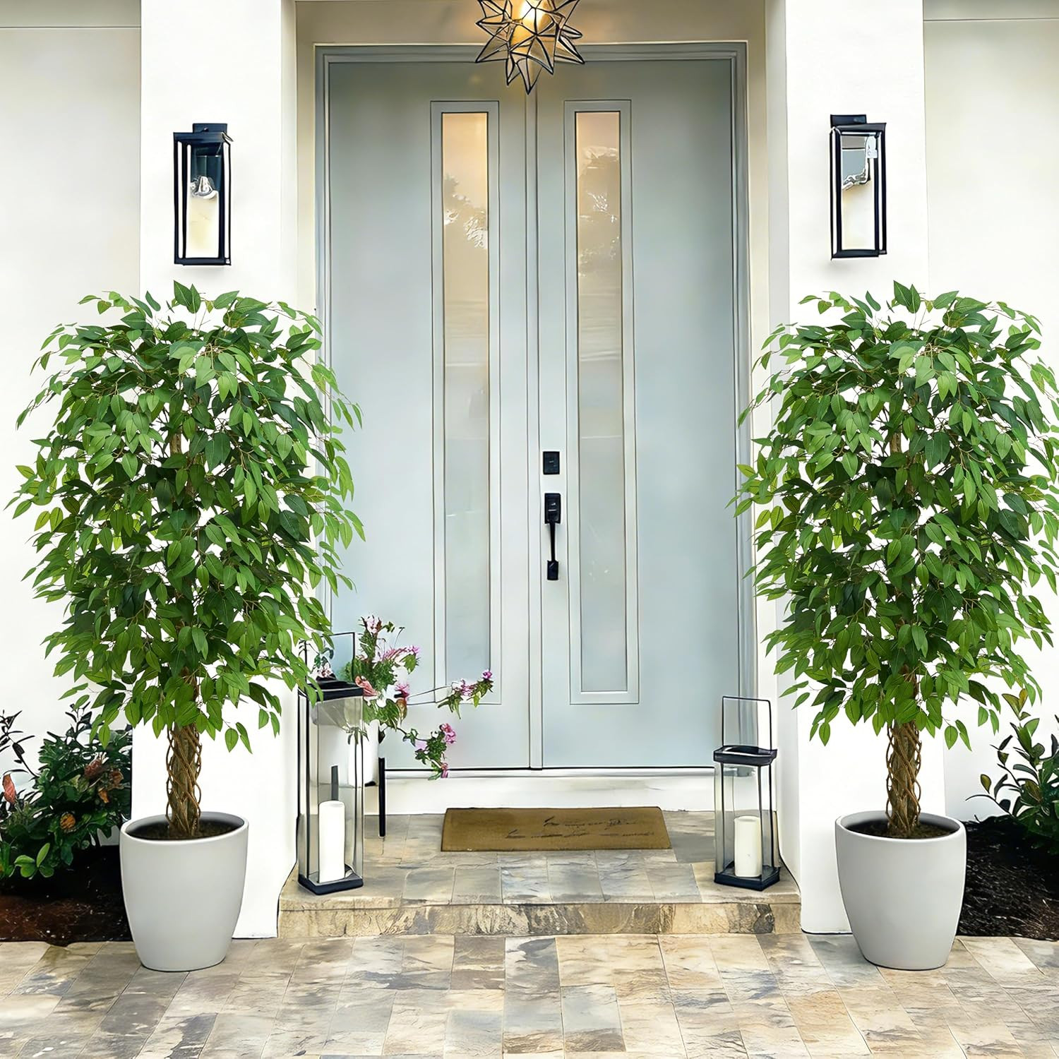 5Ft Artificial Ficus Tree – Realistic Faux Silk Plant for Home & Office Decor