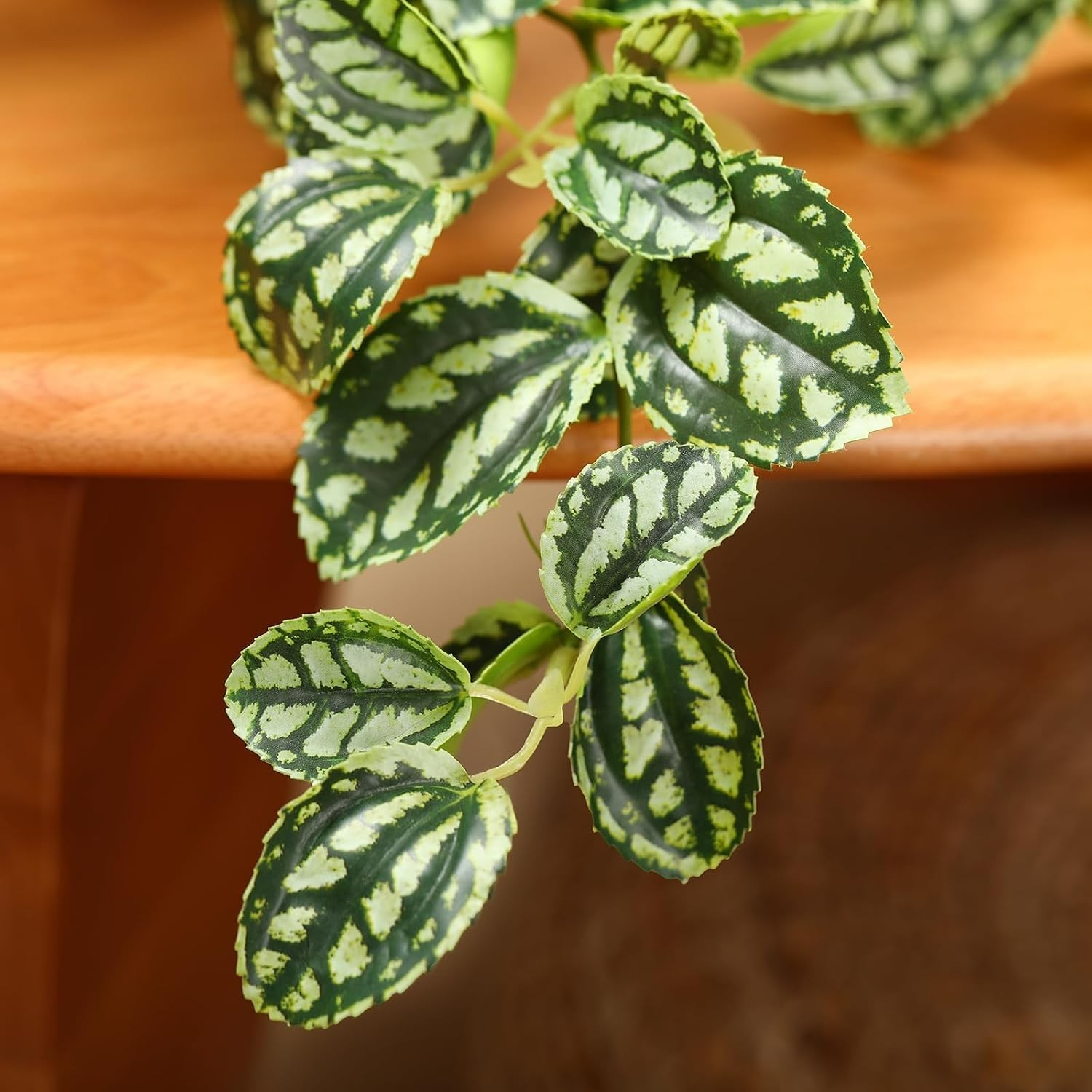 15-Inch Realistic Faux Hanging Plant in Elegant Gold Pot for Indoor & Outdoor
