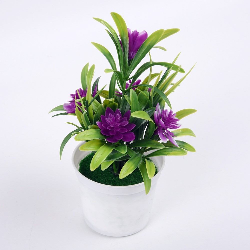 Artificial Lotus Flower Potted Plant Bonsai Wedding Party Outdoor Home Decor