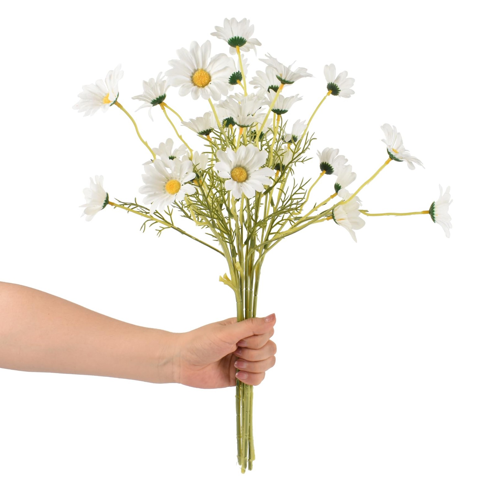 6PCS Artificial Daisy Flowers 21” Fake Daisy Flowers with Leaves Stems for Ho…