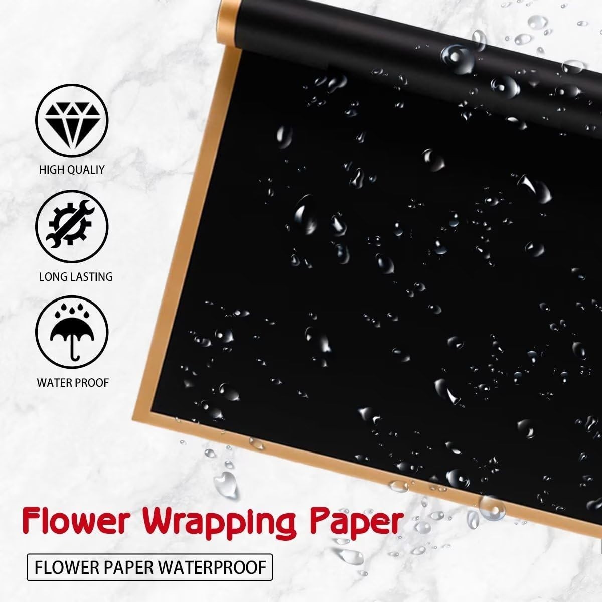 190Pc WEDDING Flower Bouquet 40 Sheet Wrapping Paper 48 Gold Butterfly Pearl DIY