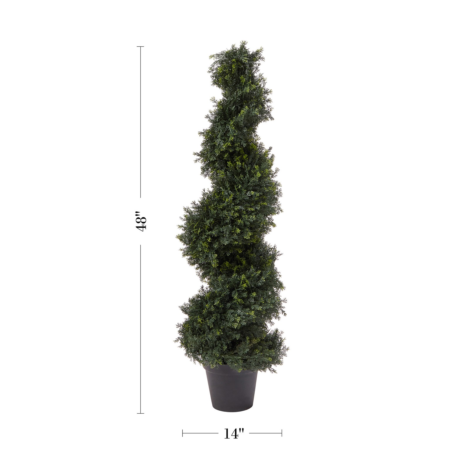 Artificial Tree 4FT Spiral Cypress Topiary Tree with Pot UV-Protected Fake Plant