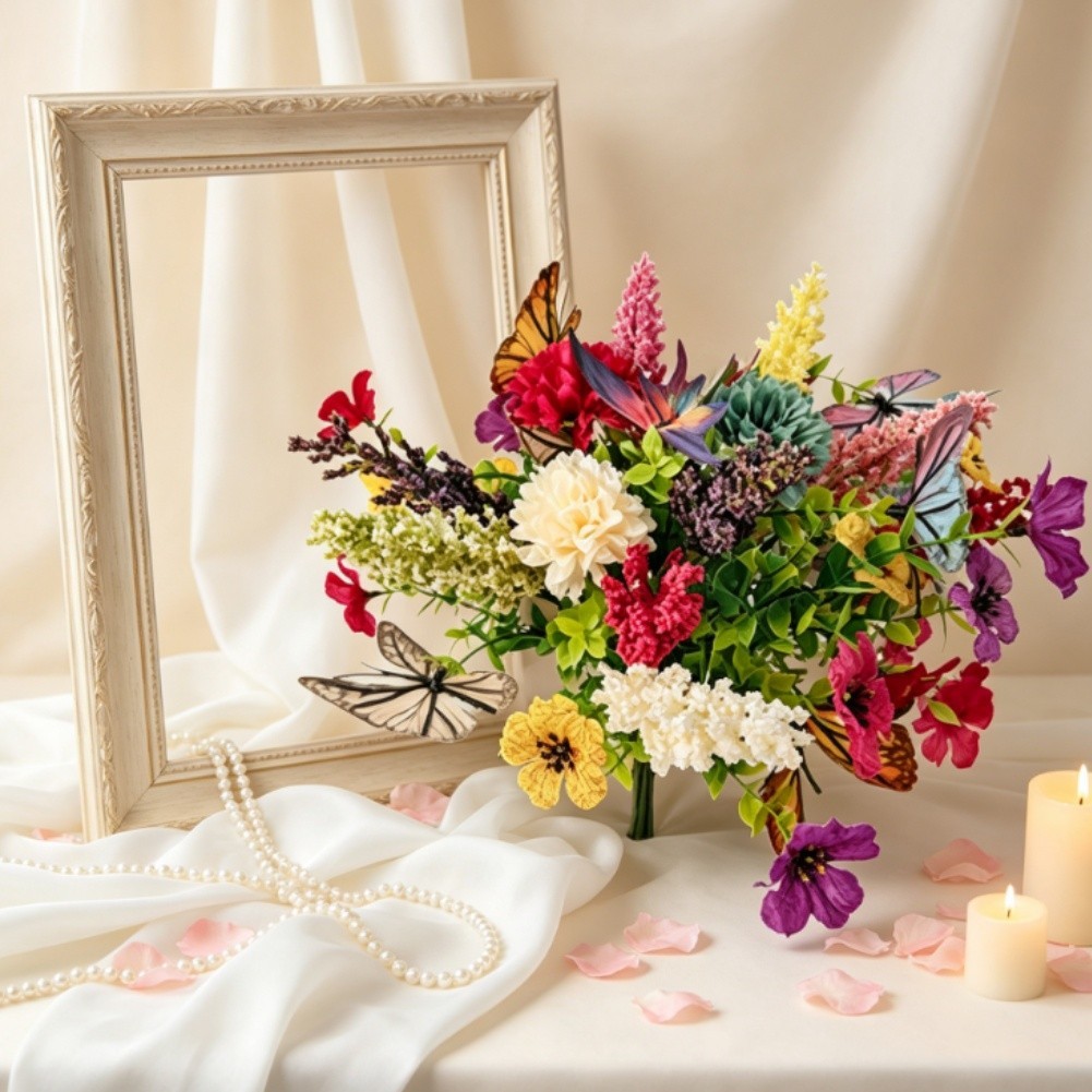 3D Butterfly Artificial Flowers for Party Decoration Garden Wedding Home Setup