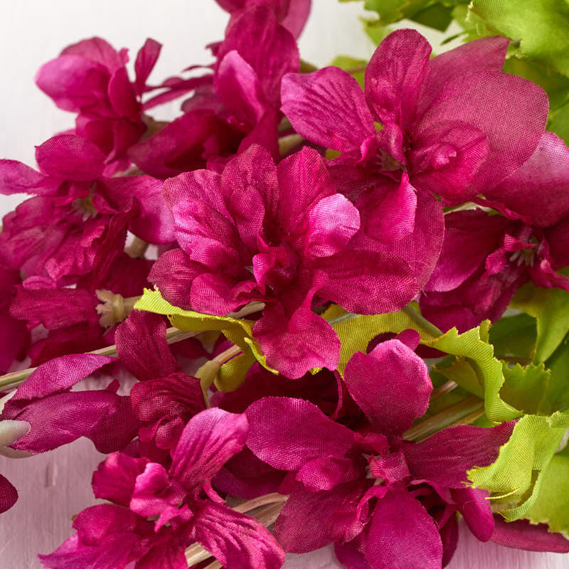 Set of 2 Beautiful 24″ Artificial Fuchsia Delphinium Floral Bushes