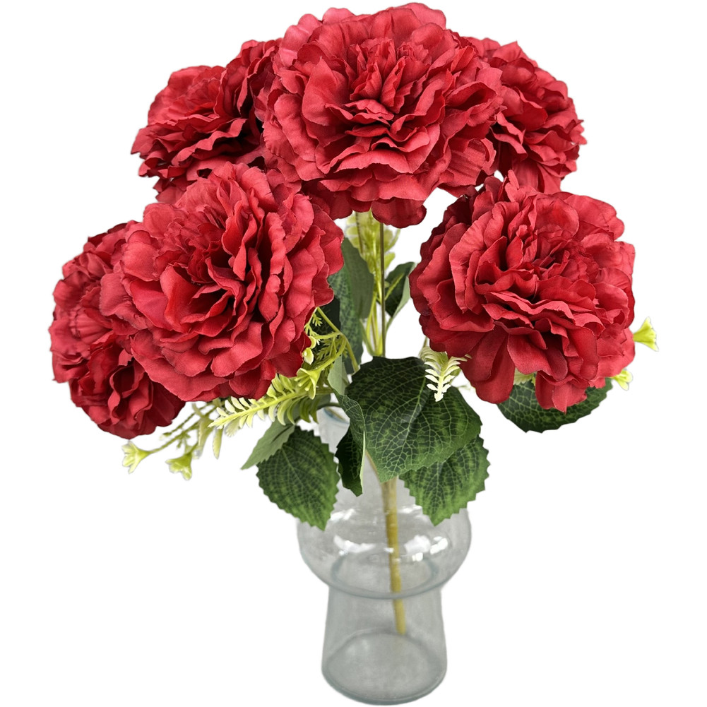 7 Artificial Peony Flowers White Black Red Blue Green Light Purple Deep Pink