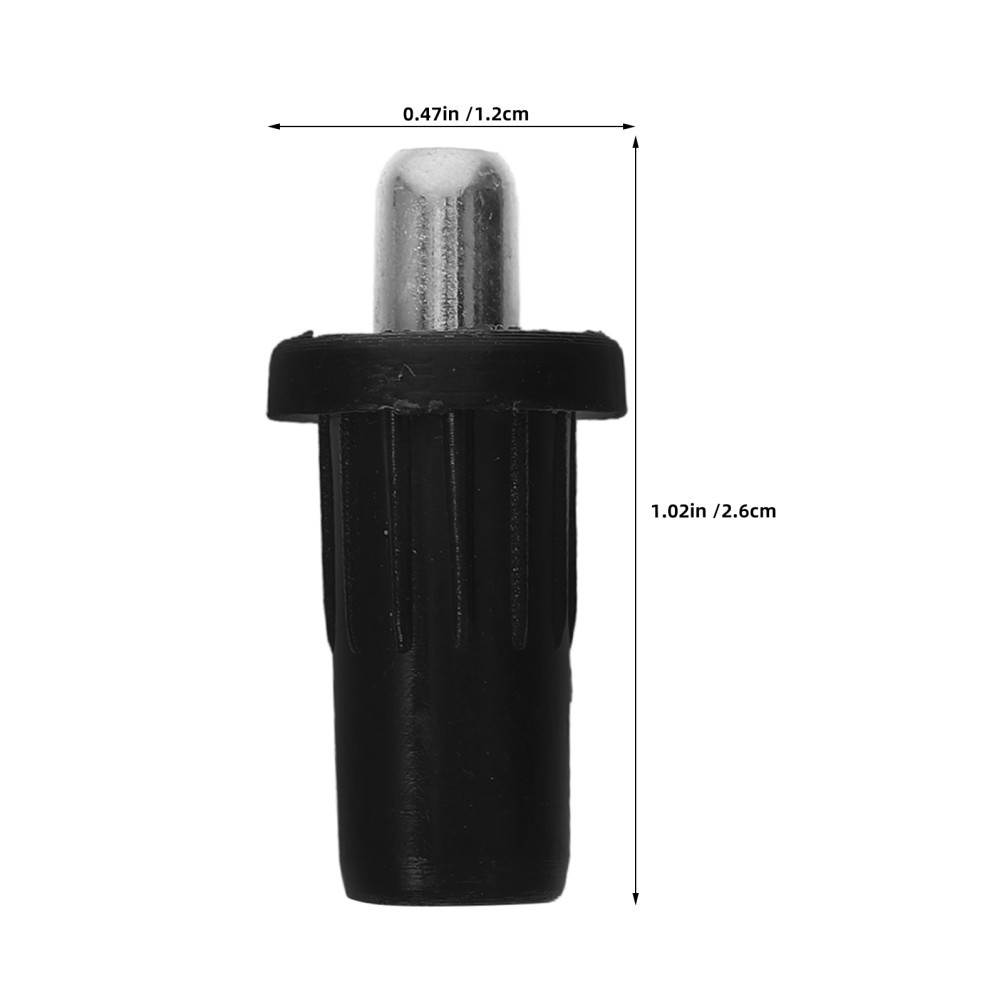 100Pcs Durable Furniture Spring Loaded Insert Pins Black Plastic Metal Repair