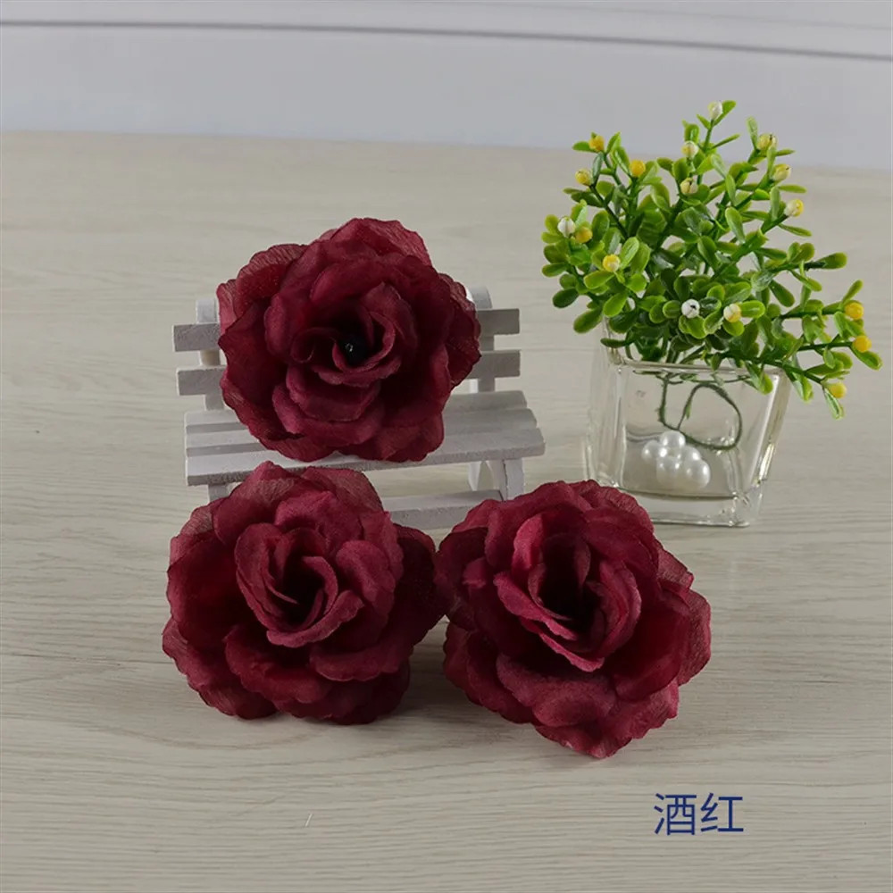8CM Artificial Rose Silk Flower Heads for Wedding & Home Decor – 5-35 Pcs