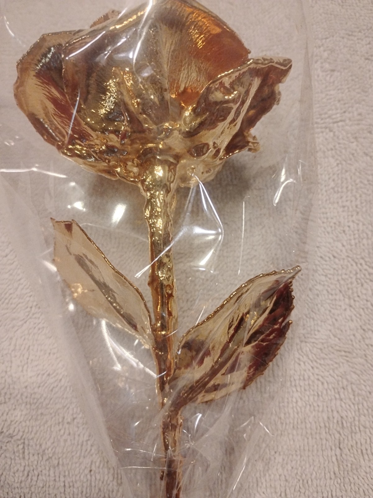 Real Rose Dipped In 24K Gold Red Gift Box