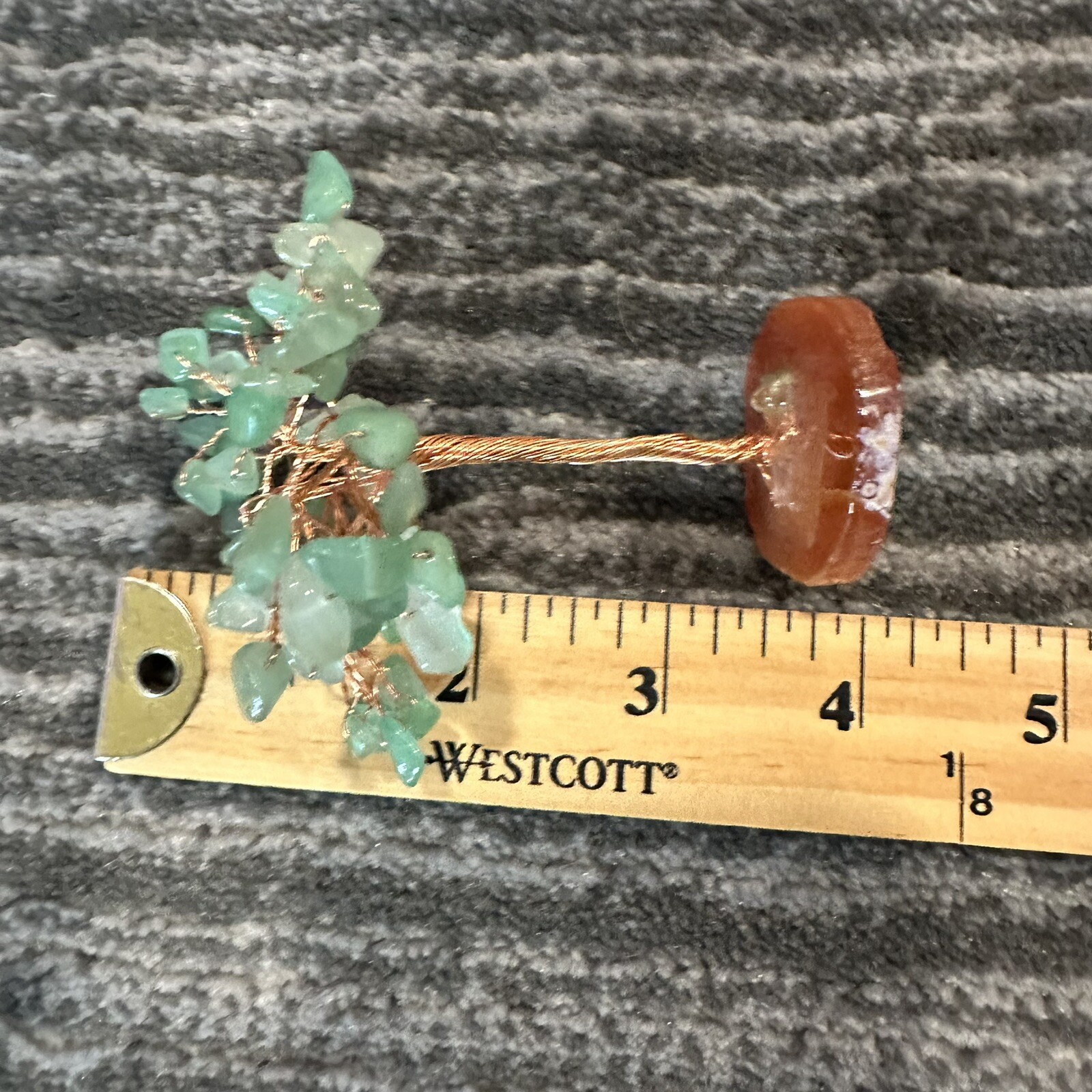 Crystal Tree Healing Natural Green Gemstone Stone Base Copper Wire Handmade