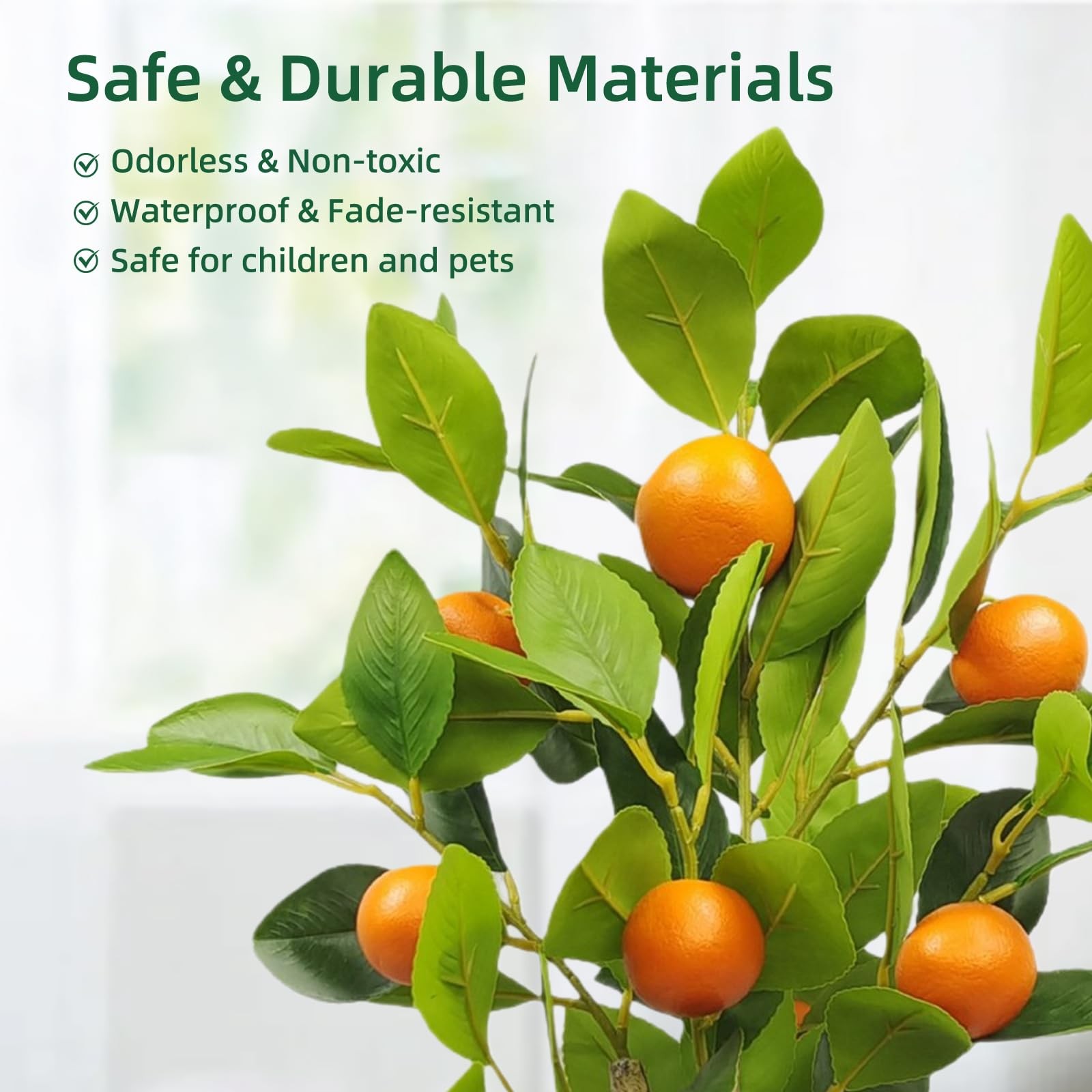 Artificial Potted Plants 20.5 Inches Fake Orange Tree, Faux Plants Potted wit…