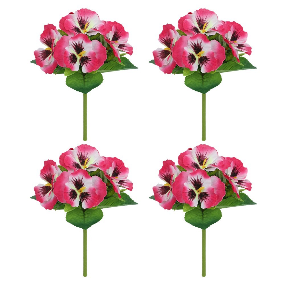 4PCS Vibrant Artificial Pansy Flowers: Lifelike Silk Decor For Any Occasion New