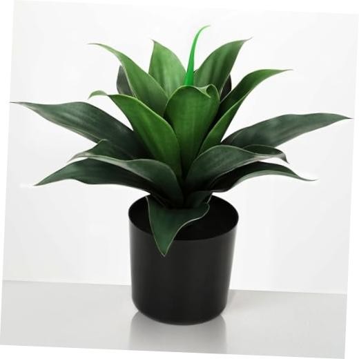 14″ Large Artificial Succulent Faux Agave Plant in Pot, Fake Potted Dark Green