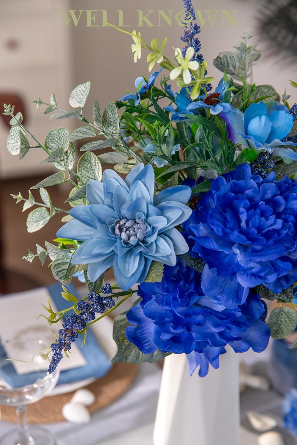 Royal Blue Artificial Flower Bouquet for Home Decor & Gifts